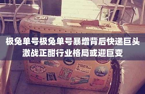 极兔单号极兔单号暴增背后快递巨头激战正酣行业格局或迎巨变
