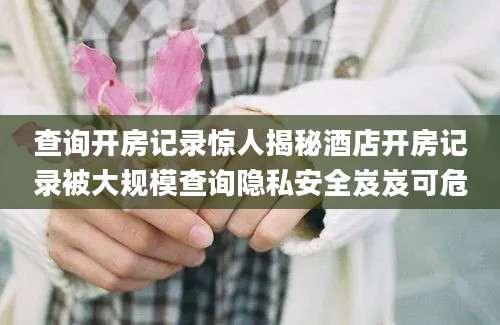 查询开房记录惊人揭秘酒店开房记录被大规模查询隐私安全岌岌可危