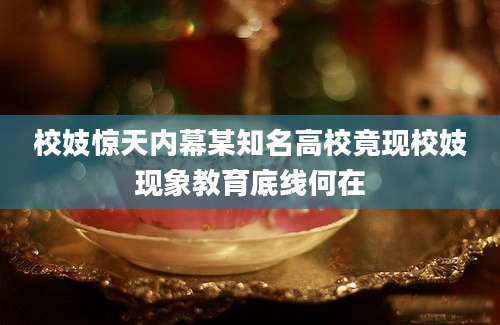 校妓惊天内幕某知名高校竟现校妓现象教育底线何在