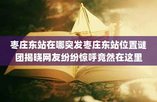 枣庄东站在哪突发枣庄东站位置谜团揭晓网友纷纷惊呼竟然在这里