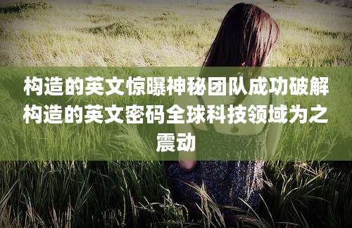 构造的英文惊曝神秘团队成功破解构造的英文密码全球科技领域为之震动