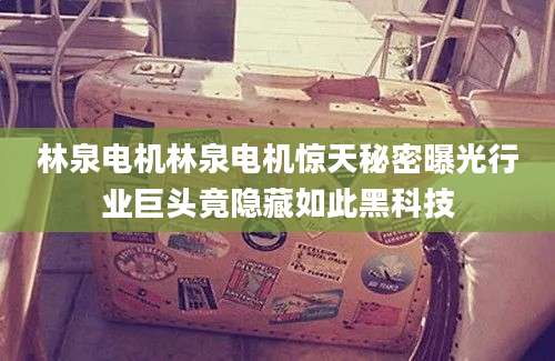 林泉电机林泉电机惊天秘密曝光行业巨头竟隐藏如此黑科技