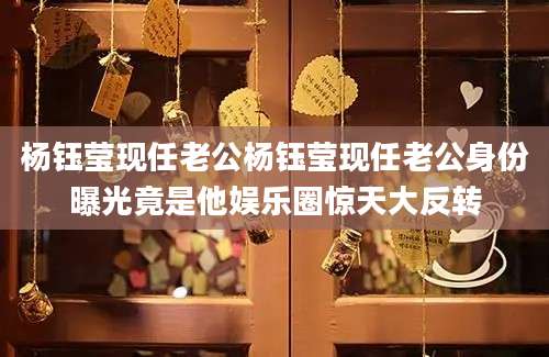 杨钰莹现任老公杨钰莹现任老公身份曝光竟是他娱乐圈惊天大反转