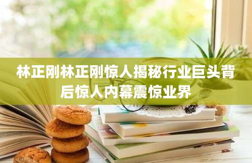 林正刚林正刚惊人揭秘行业巨头背后惊人内幕震惊业界