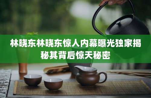 林晓东林晓东惊人内幕曝光独家揭秘其背后惊天秘密