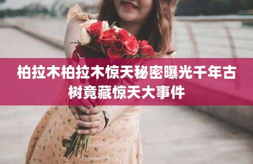 柏拉木柏拉木惊天秘密曝光千年古树竟藏惊天大事件