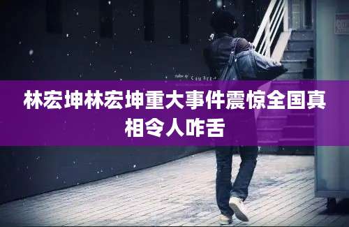 林宏坤林宏坤重大事件震惊全国真相令人咋舌