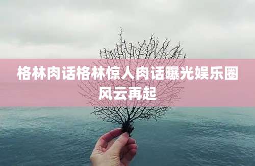 格林肉话格林惊人肉话曝光娱乐圈风云再起