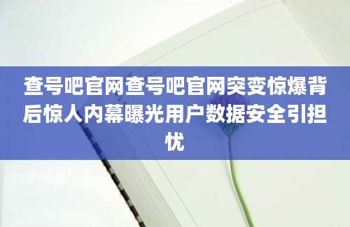 查号吧官网查号吧官网突变惊爆背后惊人内幕曝光用户数据安全引担忧
