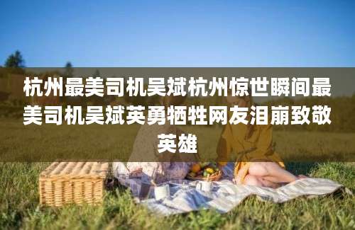 杭州最美司机吴斌杭州惊世瞬间最美司机吴斌英勇牺牲网友泪崩致敬英雄