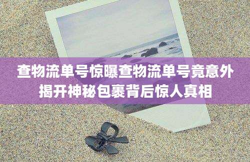 查物流单号惊曝查物流单号竟意外揭开神秘包裹背后惊人真相