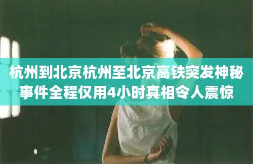 杭州到北京杭州至北京高铁突发神秘事件全程仅用4小时真相令人震惊