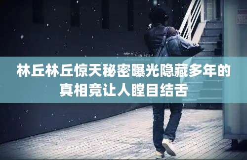 林丘林丘惊天秘密曝光隐藏多年的真相竟让人瞠目结舌