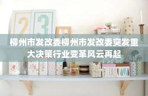 柳州市发改委柳州市发改委突发重大决策行业变革风云再起