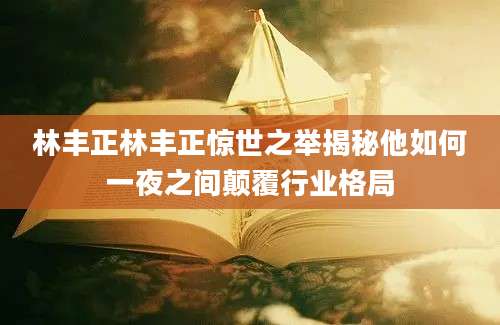 林丰正林丰正惊世之举揭秘他如何一夜之间颠覆行业格局