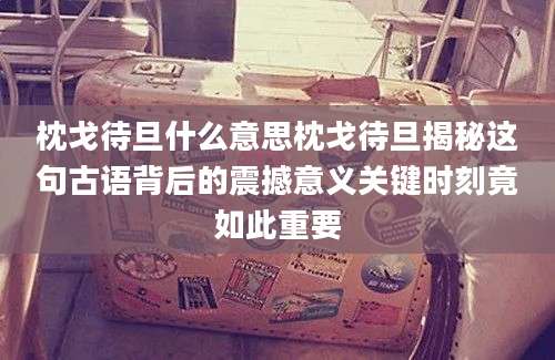 枕戈待旦什么意思枕戈待旦揭秘这句古语背后的震撼意义关键时刻竟如此重要