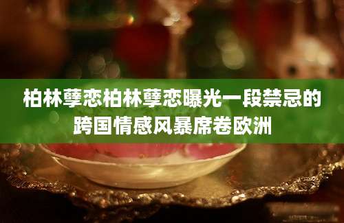 柏林孽恋柏林孽恋曝光一段禁忌的跨国情感风暴席卷欧洲