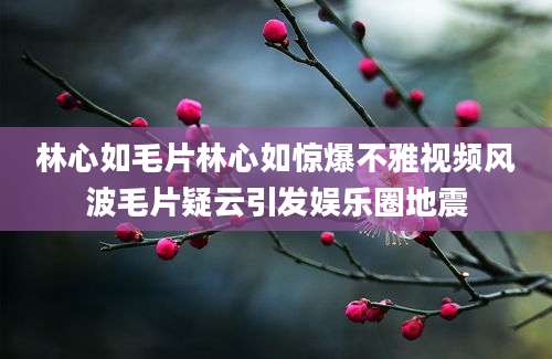 林心如毛片林心如惊爆不雅视频风波毛片疑云引发娱乐圈地震