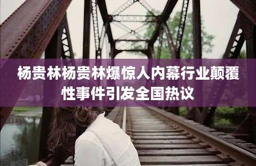 杨贵林杨贵林爆惊人内幕行业颠覆性事件引发全国热议