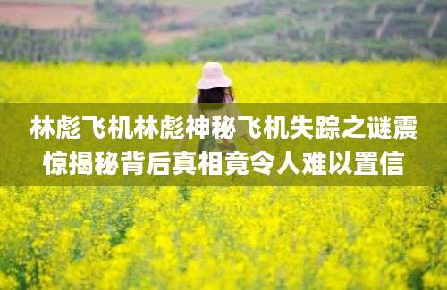 林彪飞机林彪神秘飞机失踪之谜震惊揭秘背后真相竟令人难以置信