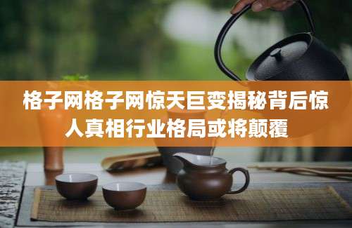 格子网格子网惊天巨变揭秘背后惊人真相行业格局或将颠覆