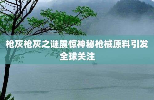 枪灰枪灰之谜震惊神秘枪械原料引发全球关注