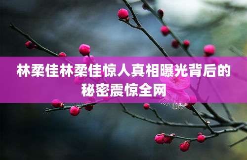 林柔佳林柔佳惊人真相曝光背后的秘密震惊全网
