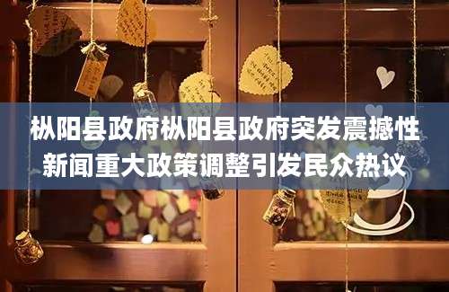 枞阳县政府枞阳县政府突发震撼性新闻重大政策调整引发民众热议
