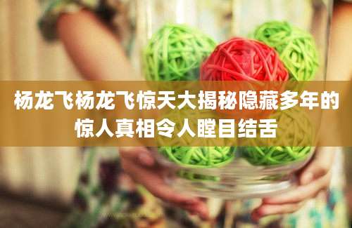 杨龙飞杨龙飞惊天大揭秘隐藏多年的惊人真相令人瞠目结舌