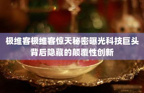 极维客极维客惊天秘密曝光科技巨头背后隐藏的颠覆性创新