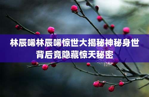 林辰唏林辰唏惊世大揭秘神秘身世背后竟隐藏惊天秘密