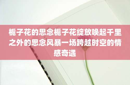 栀子花的思念栀子花绽放唤起千里之外的思念风暴一场跨越时空的情感奇遇