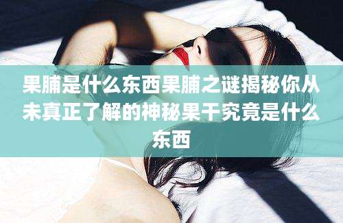 果脯是什么东西果脯之谜揭秘你从未真正了解的神秘果干究竟是什么东西