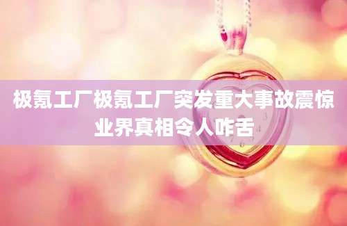 极氪工厂极氪工厂突发重大事故震惊业界真相令人咋舌