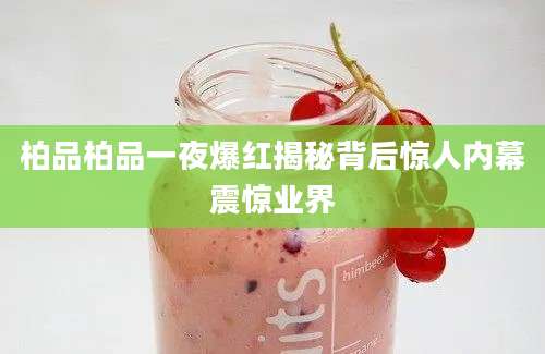 柏品柏品一夜爆红揭秘背后惊人内幕震惊业界