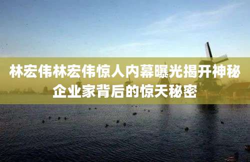林宏伟林宏伟惊人内幕曝光揭开神秘企业家背后的惊天秘密