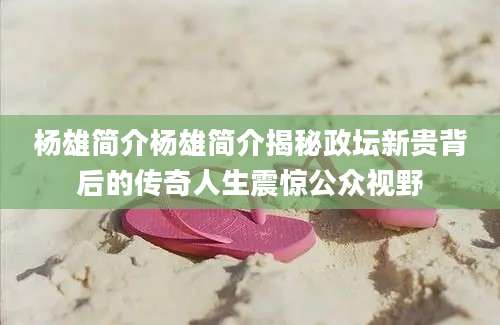 杨雄简介杨雄简介揭秘政坛新贵背后的传奇人生震惊公众视野