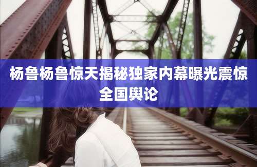 杨鲁杨鲁惊天揭秘独家内幕曝光震惊全国舆论
